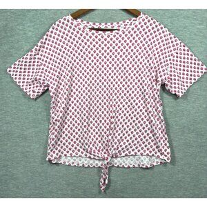 Vineyard Vines Womens Top M Pink Tie-Front Cotton Summer Preppy